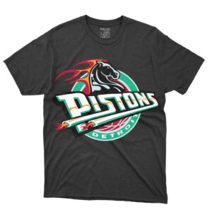 Detroit Pistons Flame Horse Design Tees
