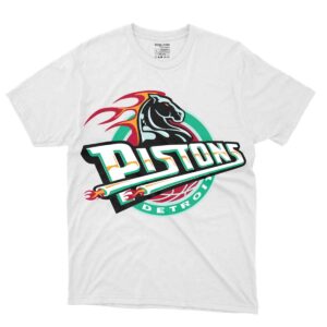 Detroit Pistons Flame Horse Design Tees