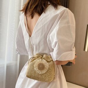 String Bag Floral Thread Art Handbag