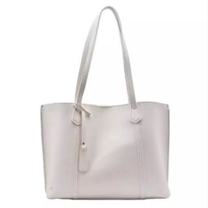 Fancy Solid Color Handheld Strap Tote Bag – Offwhite