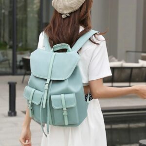 Stylish Buckle Closure Strapy Backpack