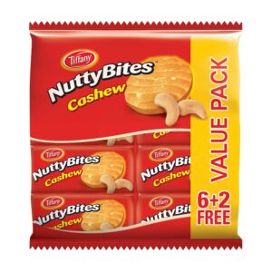 Tiffany Tiffany, Nutty Bites, Cashew, Value Pack, 81G X 8Pcs