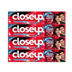 Close Up Toothpaste Red Gel Teeth Protection 120ml, 4pieces
